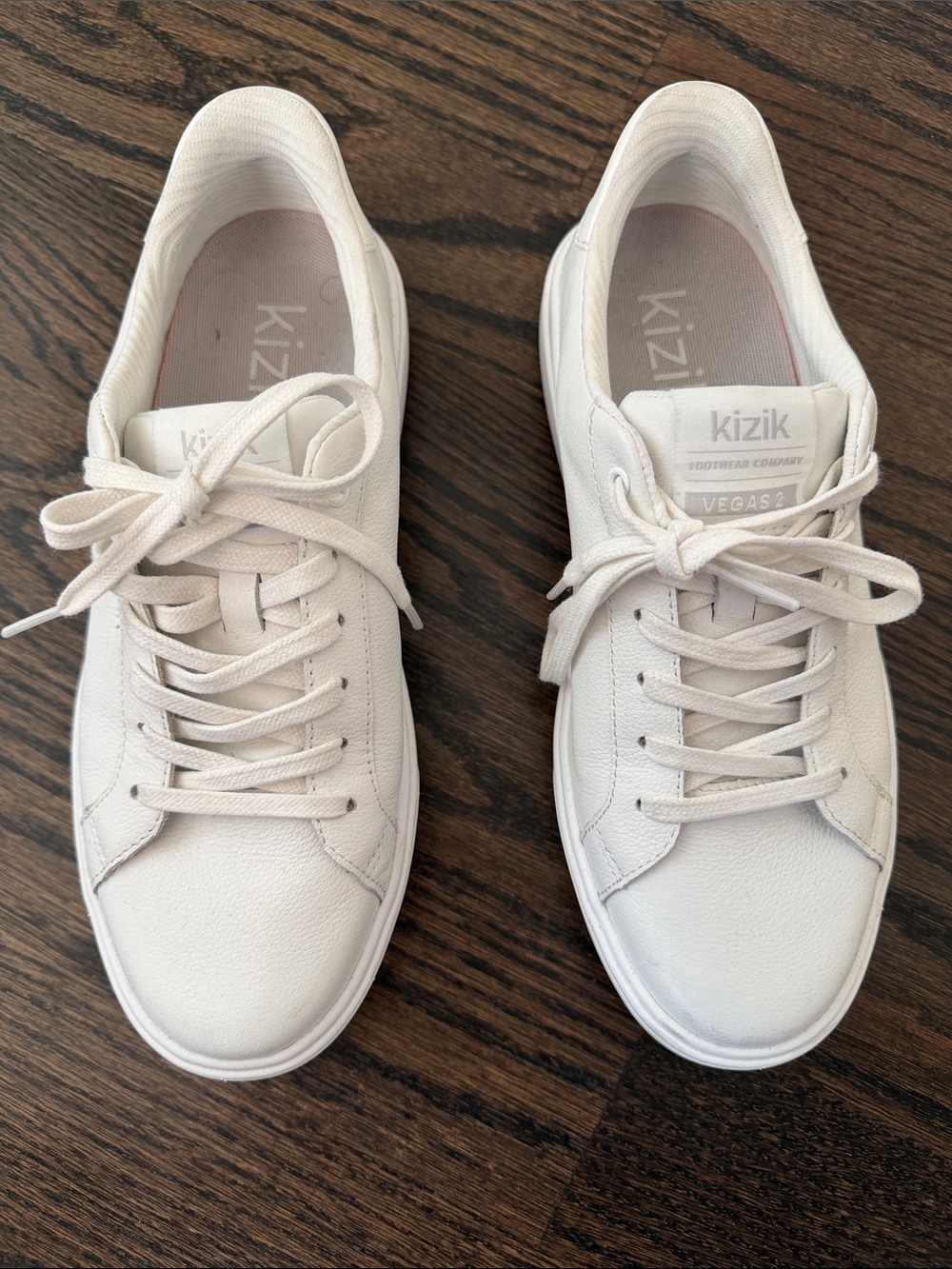 Kizik Women's White Vegas Lace-Up Athletic Sneakers